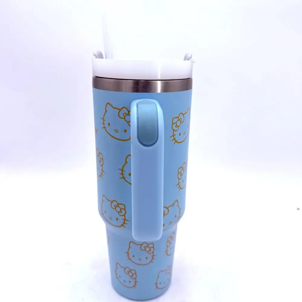 Stanley Hello Kitty Blue & Gold Logo 40 OZ Tumbler - Picture 3 of 8
